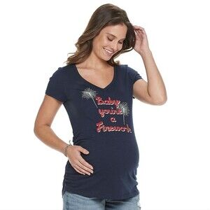 Maternity a:glow Essential Ruched V-neck Tee Size XL